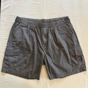 Tommy Bahama Shorts Mens XXL gray Cotton Elastic Waist Cargo Drawstring preppy